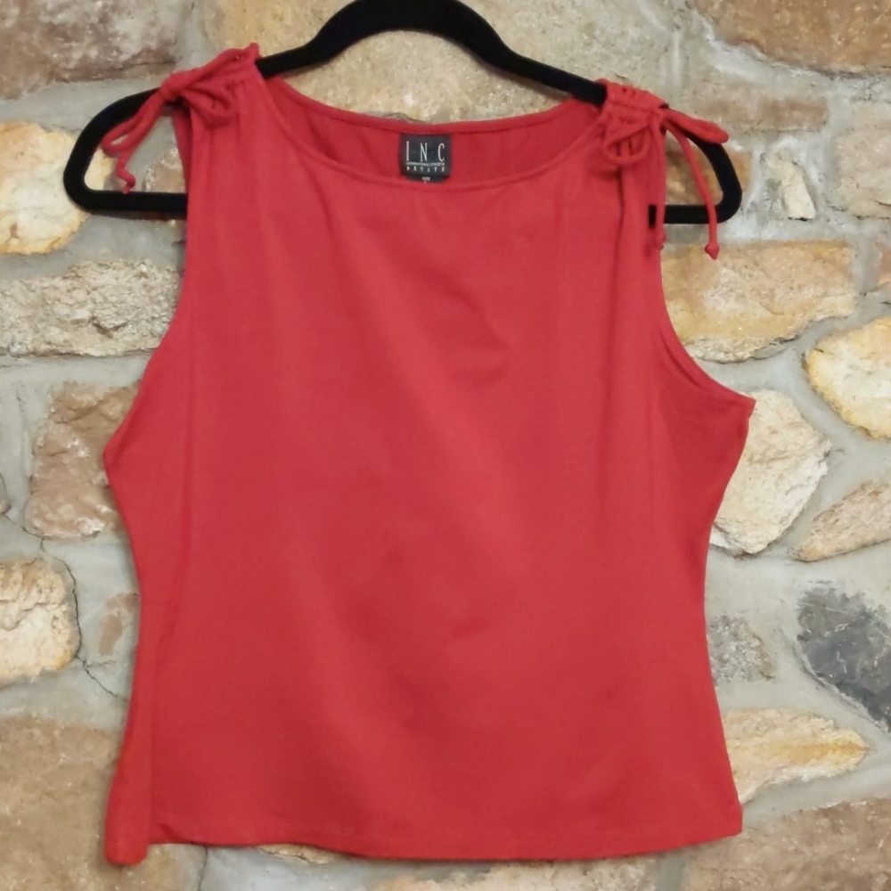 INC red sleeveless shirt